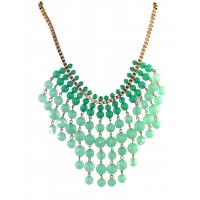 Seafoam Beads Cascade Statement Necklace